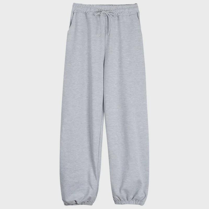 6535 Хлопковые корейские повседневные серые спортивные леггинсы с высокой талией для весны и осени