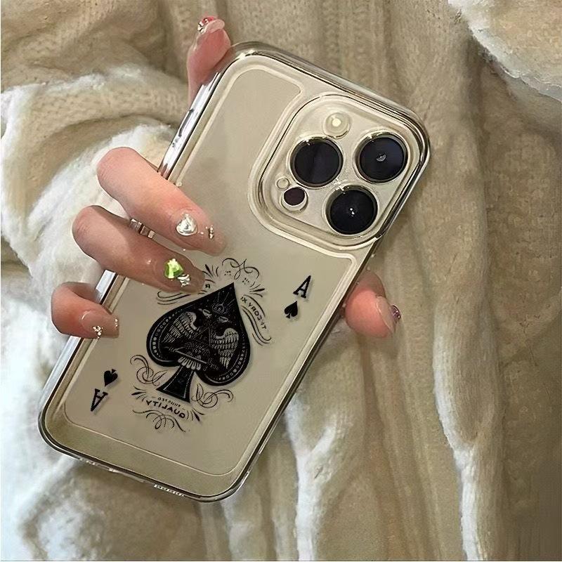 Новый чехол для iPhone «Туз пик»: Совместимо с iPhone 17, 16 Pro, 15 Pro Max, 14 и 13 - Уникальный дизайн для европейского и американского стилей.
