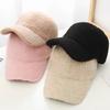 Lamb Wool Thicken Baseball Cap Visor Sun Hat Lady Girls Outdoor Warm Autumn Winter Plush Fuzzy Men Caps Adjustable Hip-Hop Hat
