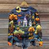 Ladies Fashion Casual Long Sleeve Halloween Printed Round Neck Hoodie Top