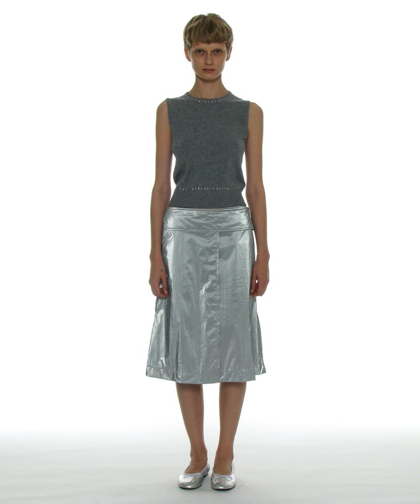 PARTIMENTO WOMEN Studded Knit Sleeveless Top_Melange