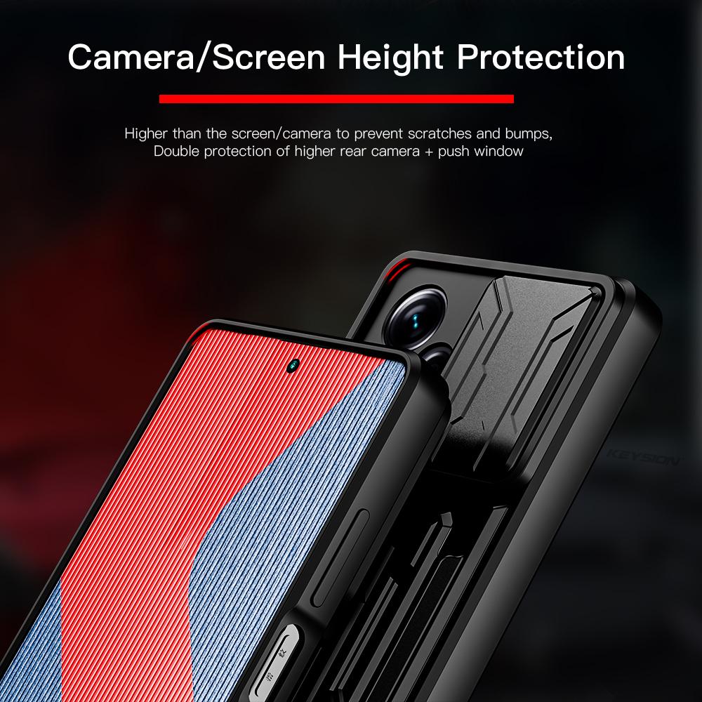 Card Slot Slide Camera Protection Phone Cover for Xiaomi Redmi Note 12 Pro Plus 5G 12Pro Ring Stand Holder Shockproof Armor Case Redmi Note 11 Pro 11S