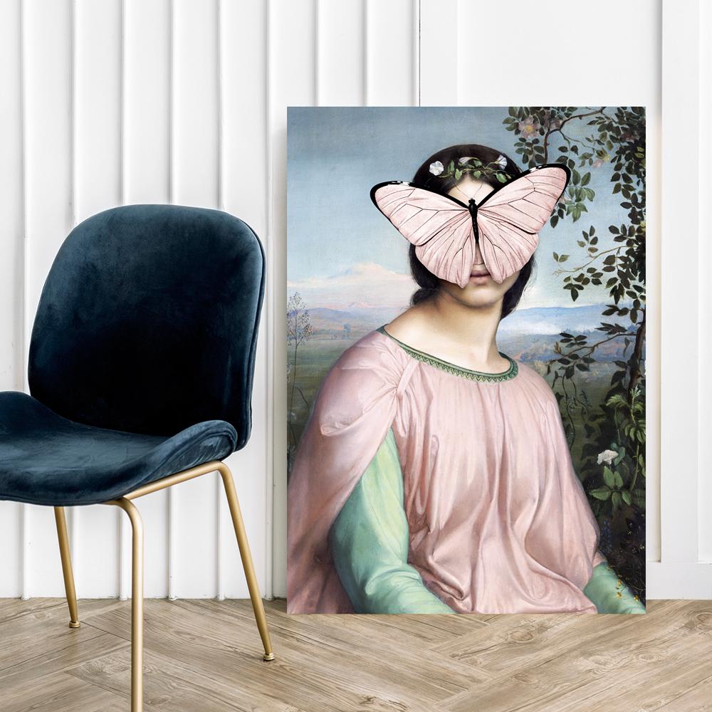 Canvas Painting Portrait Butterfly Pop Art