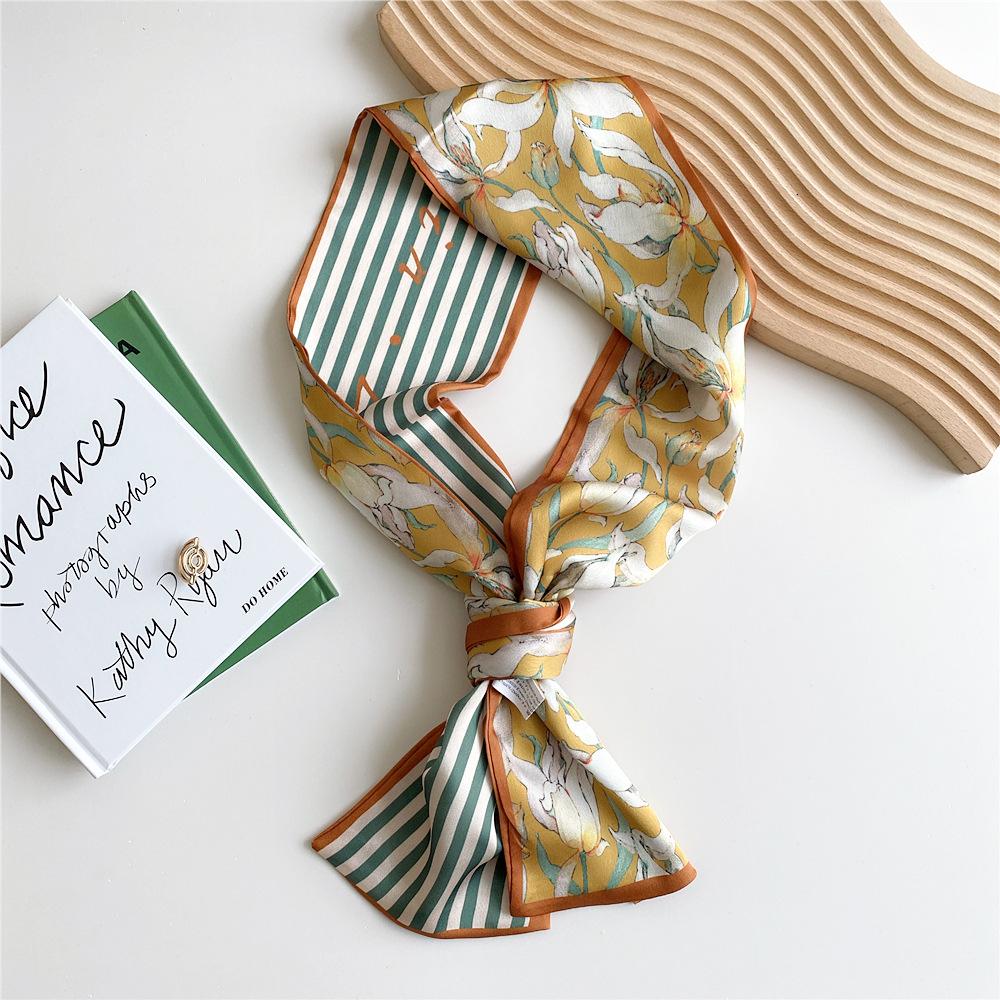 New Scarves Silk Scarves Women'S Spring And Autumn Season Long Decorative Professional Scarves Summer Thin Styles Paired With Shirts Stylish