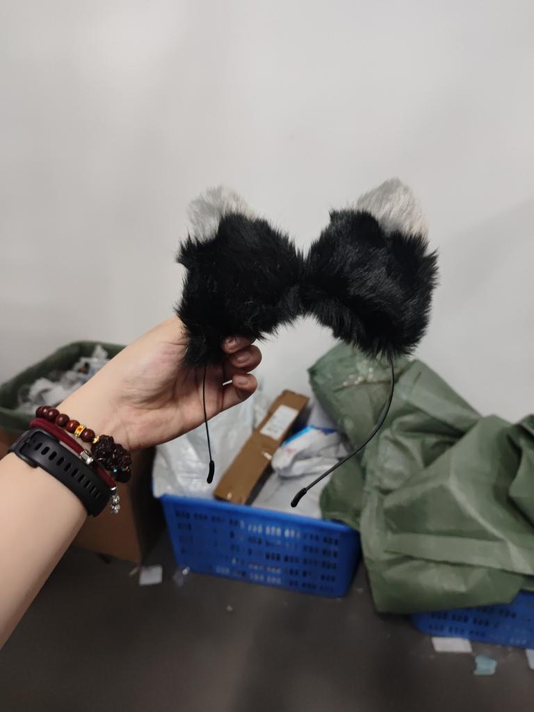 Handmade Faux Fur Animal Ear Headband Soft Lightweight Adjustable Costume Accessory for Cosplay Parties and Everyday Wear