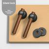 Middle Ancient Style Walnut Wood Interior Door Lock, Household Bedroom Silent/magnetic Universal Door Handle Lock