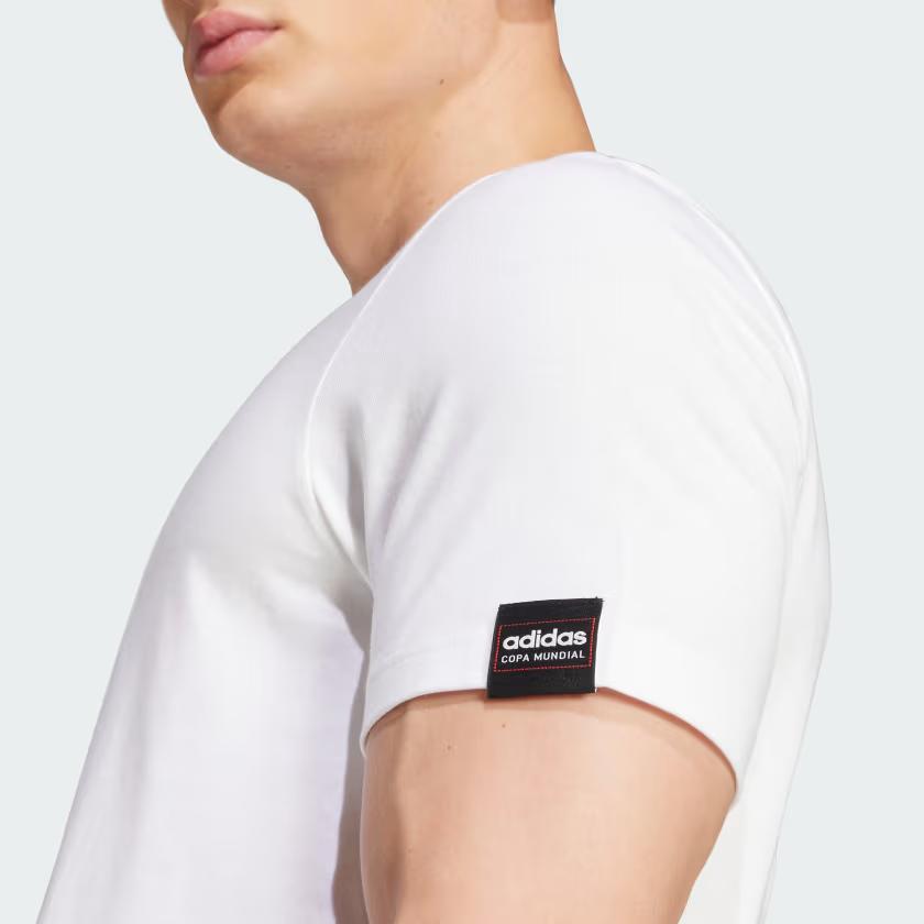 adidas Футболка с коротким рукавом и логотипом, с круглым вырезом, мужская, белая JJ1420