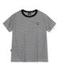 CPGN STUDIO Falling Cat Striped Crop Short Sleeve Tee Black