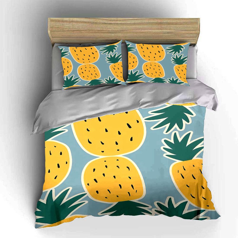Pineapple Pattern Bedding Set Bedding Duvet Cover Set Duvet Cover Pillowcases (1 * Duvet Cover 2 * Pillowcases, without duvet insert)