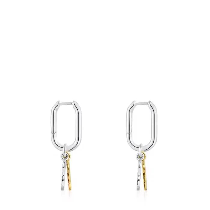 [TOUS] Two-Tone Sweet Dolls Small Bear Hoop Earrings 1004251900