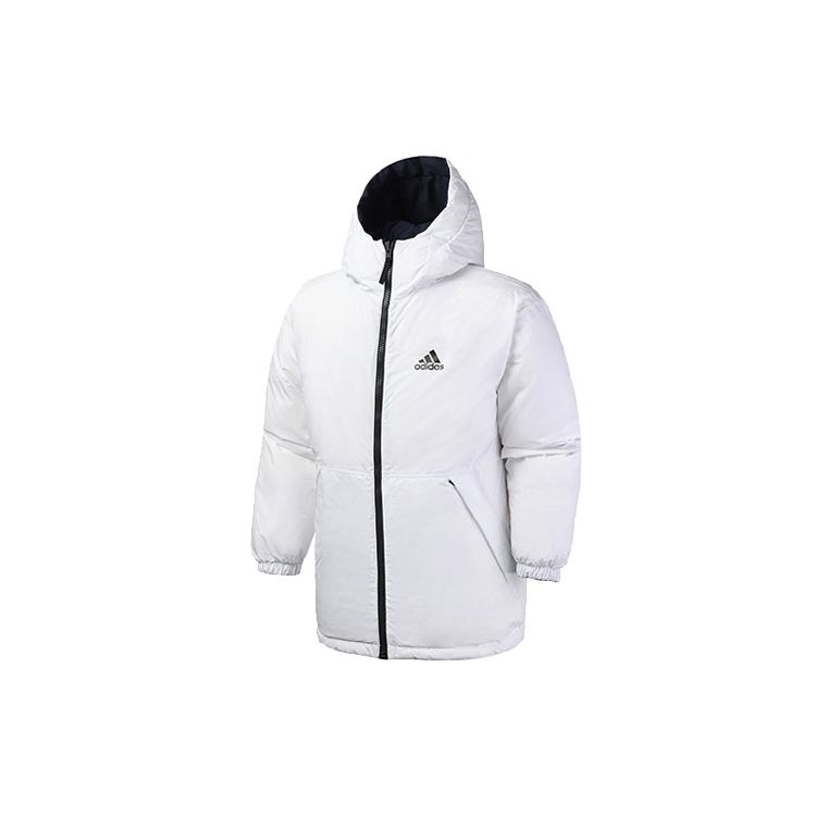 adidas Двусторонняя спортивная куртка с капюшоном, длинными рукавами и пуховым наполнителем, мужская верхняя одежда, темно-синяя EH4010