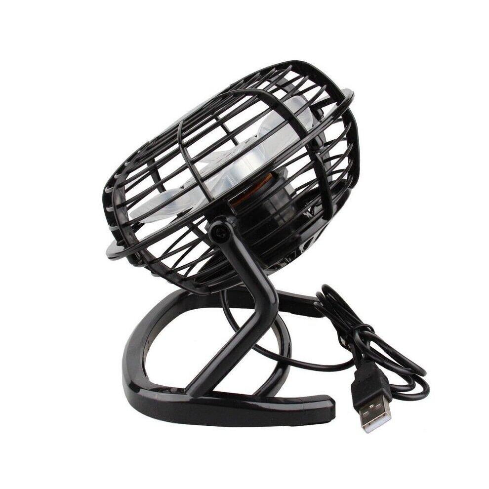 (Black) 4 Inch Desktop Fan Car Desk Fan USB Interface Mini Fan Usb Fan PP Plastic Fan For Outdoor Home