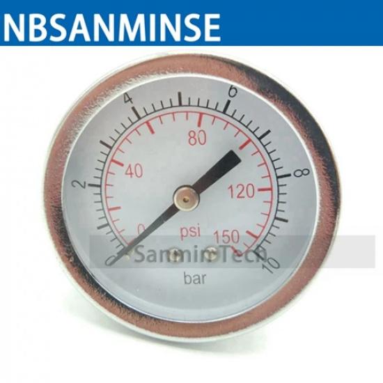 NBSANMINSE SMCB General Purpose Air Pressure Gauge 1/4G / NPT 2 inch 50mm Metal Pressure Gauge 10Bar 150 Psi Pneumatic Air Gauge