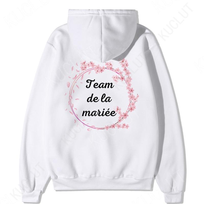 Fashion Team Bride Pullover Hoodies French Woman Bridal Wedding Hoody Outerwears Bachelorette Hen Party EVJF Hooded Sweatshirts