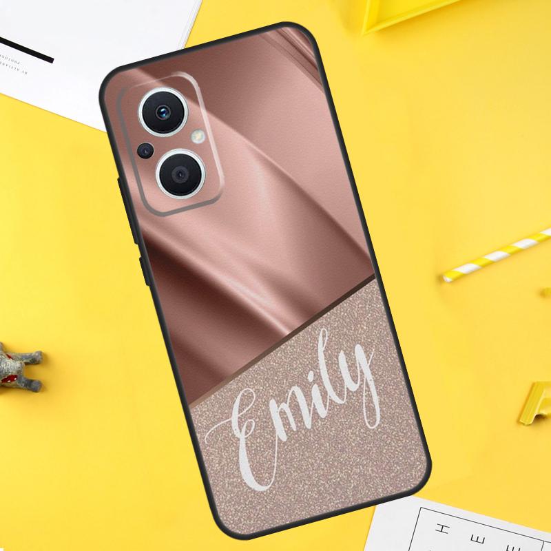 Personalised Name Initial Marble Pink Case For OPPO Reno 10 8 Pro 4 5 6 7 Lite 8T 4Z 5Z OPPO Find X6 Pro X2 X3 Neo X5 Lite Cover