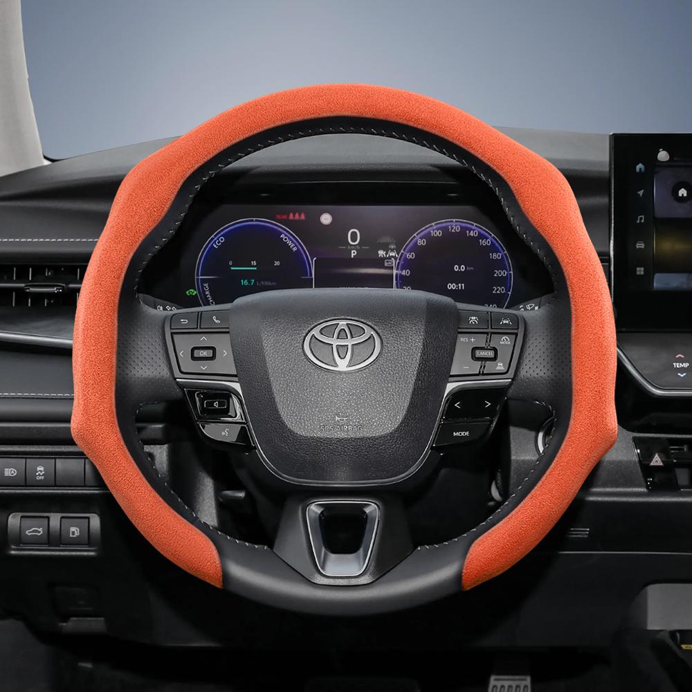 Подходит для Toyota Премиум замшевая накладка на руль с защелками, Нескользящие и прочные автомобильные аксессуары, Модифицированный Yaris Auris Chr Corolla Rav4 Hilux Wish