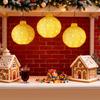 3Pcs Outdoor Hanging Christmas Light LED Illuminated Ornament Balls with 8 Lighting Modes And Timer Festive Sequin Ball for Porch Garden Decor
