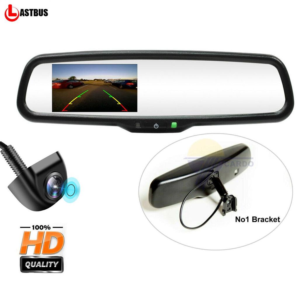 Lastbus Car Rear View 4.3" LCD OEM Mirror Monitor with Backup Camera Parking Reverse Kit