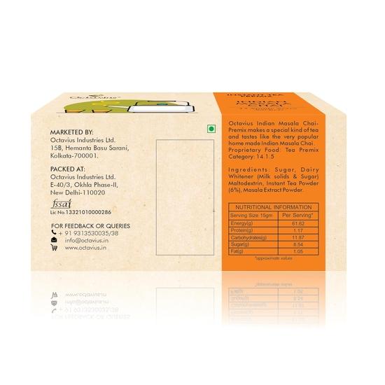 Octavius | Indian Masala (No Added Sugar) Premix Tea - 15 Pouches | Low Sugar | Readymade Tea Mix | Ready Tea | Tea Premix | 15 Sachets