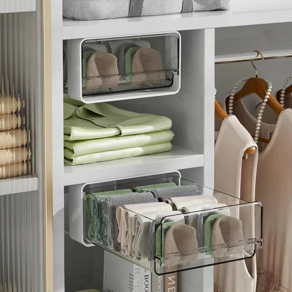 Скрытые под столом ящики для хранения Прозрачные ящики для ящиков Самоклеящиеся офисные столы Домашний пластиковый органайзер Шкафчик