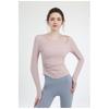 Yoga Wear With Chest Pads, Women's Pilates Sports Top, Tight And Slimming Look, Elegant Cycling Training Long-sleeved Fitness Wear For Summer