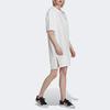 adidas Оригинальный трилистник с логотипом и круглым вырезом, пуловер с короткими рукавами, женское платье, белое HC2034