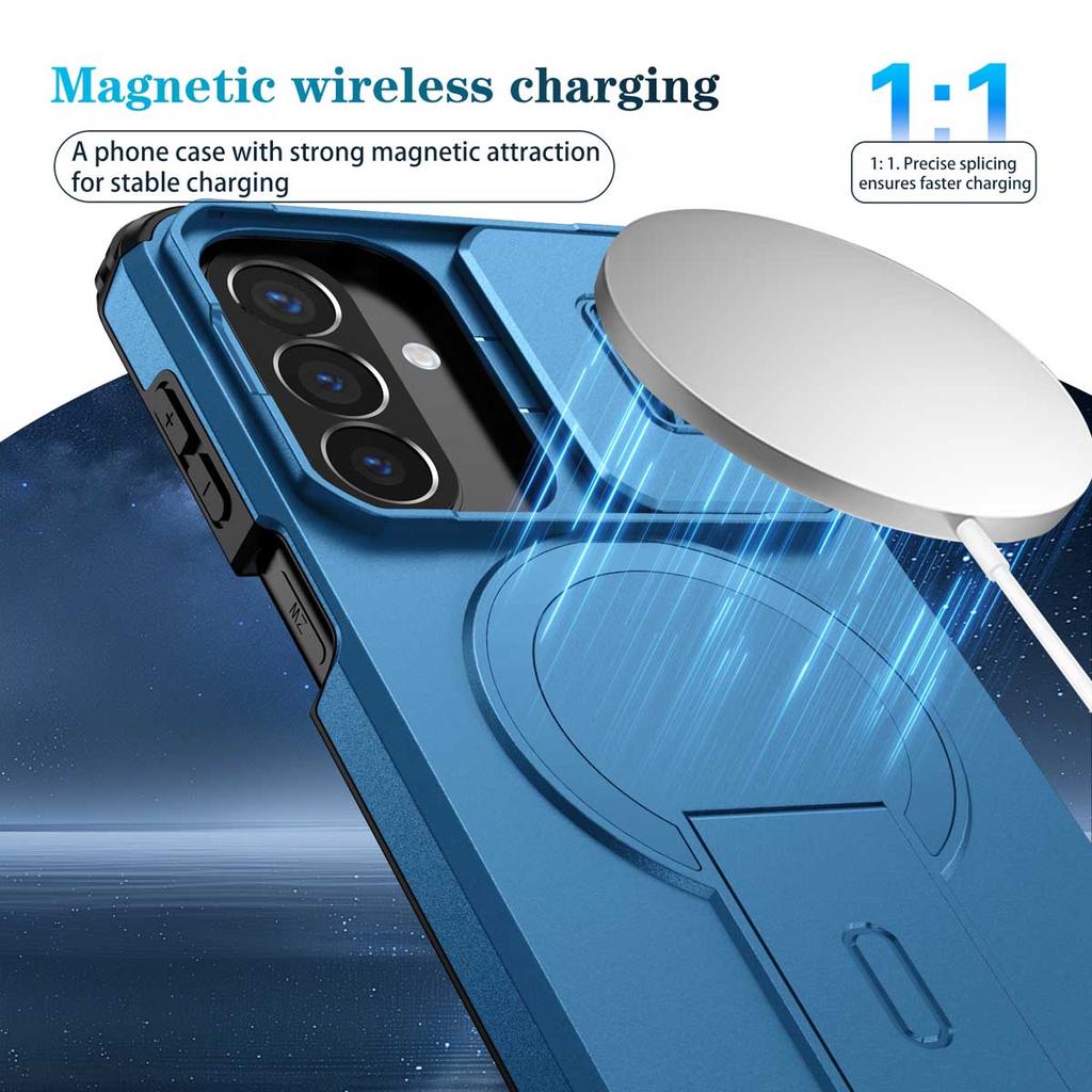 For Samsung Galaxy A57 A37 A17 A56 A36 A26 A16 A55 A35 A25 A15 Magnetic Ring Bracket Sliding Camera Lens Protection Phone Case