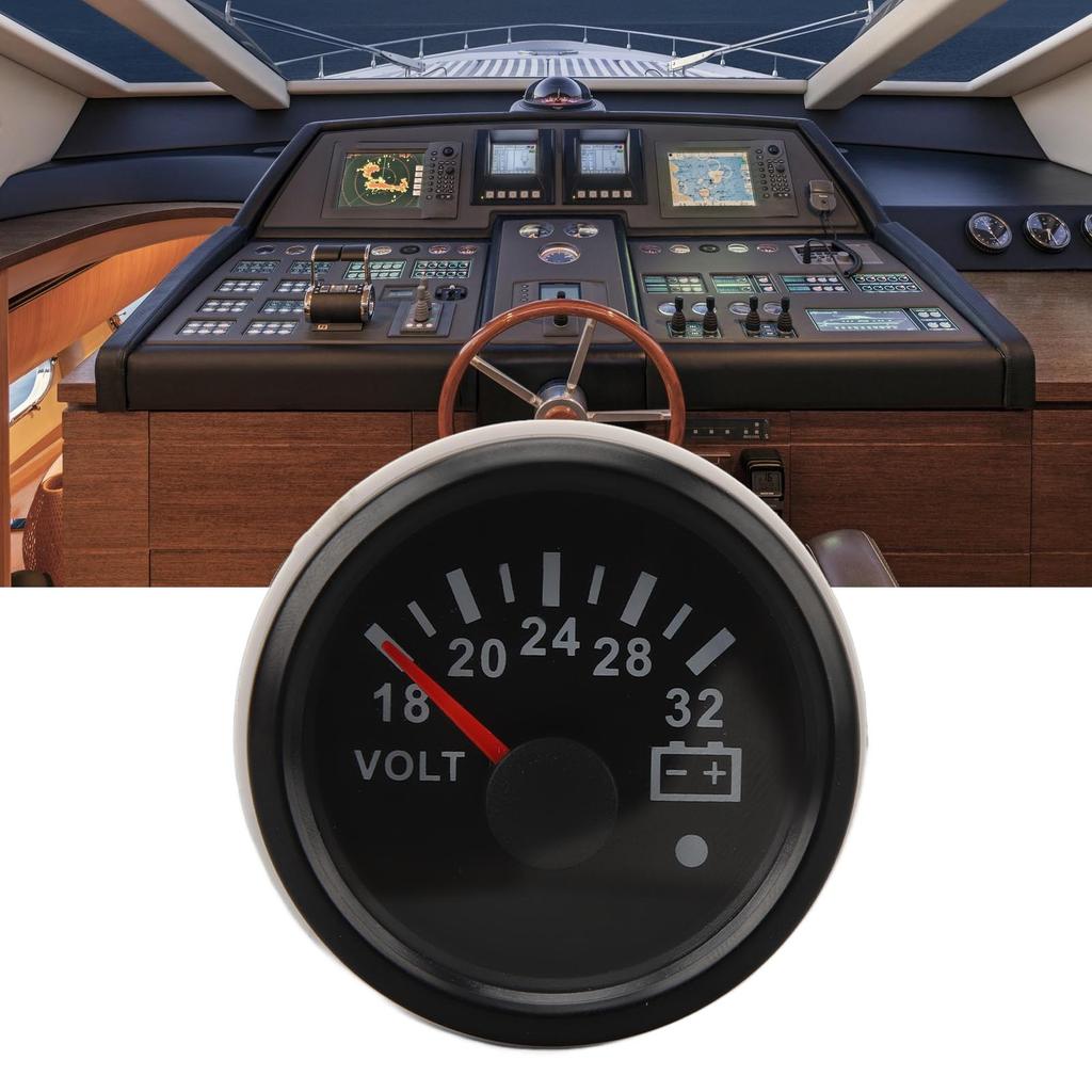 52MM Voltage Meter 9 to 32V Highly Accurate Pointer Voltmeter with Backlight For RVs Yacht Fishing Boats Ships