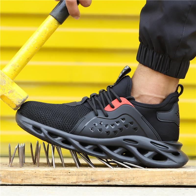 Steel Toe Cap Light Breathable Sneaker Men Indestructible Shoes Anti-puncture Safety Shoes Protective Shoes Work Industrial Boot
