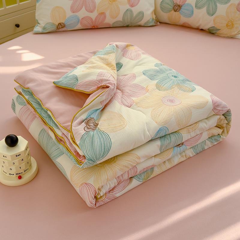 Хлопковое одеяло из марли класса А с соевым волокном - Двухслойное, летнее, прохладное, машинная стирка