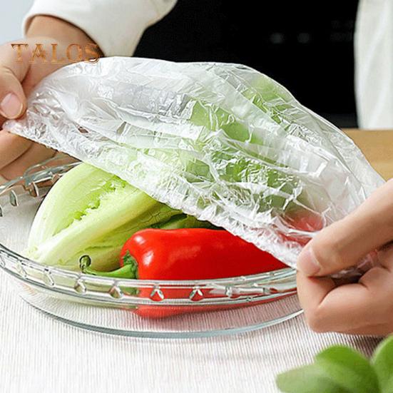 100 шт., пластиковые крышки для пищевых продуктов, удобная эластичная пластиковая пленка для мисок, чашек, тарелок, кухонного холодильника