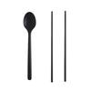 Набор столовых приборов Seven Kitchen из монокремния, черный, ложка + палочки для еды, популярная корейская посуда