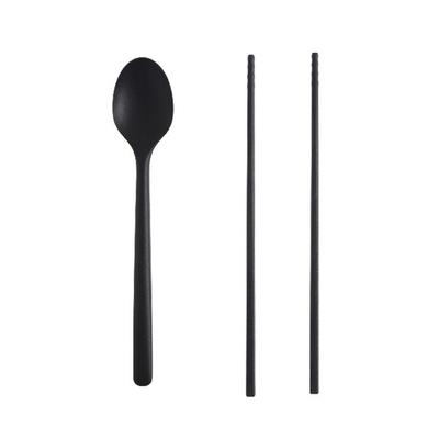 Набор столовых приборов Seven Kitchen из монокремния, черный, ложка + палочки для еды, популярная корейская посуда