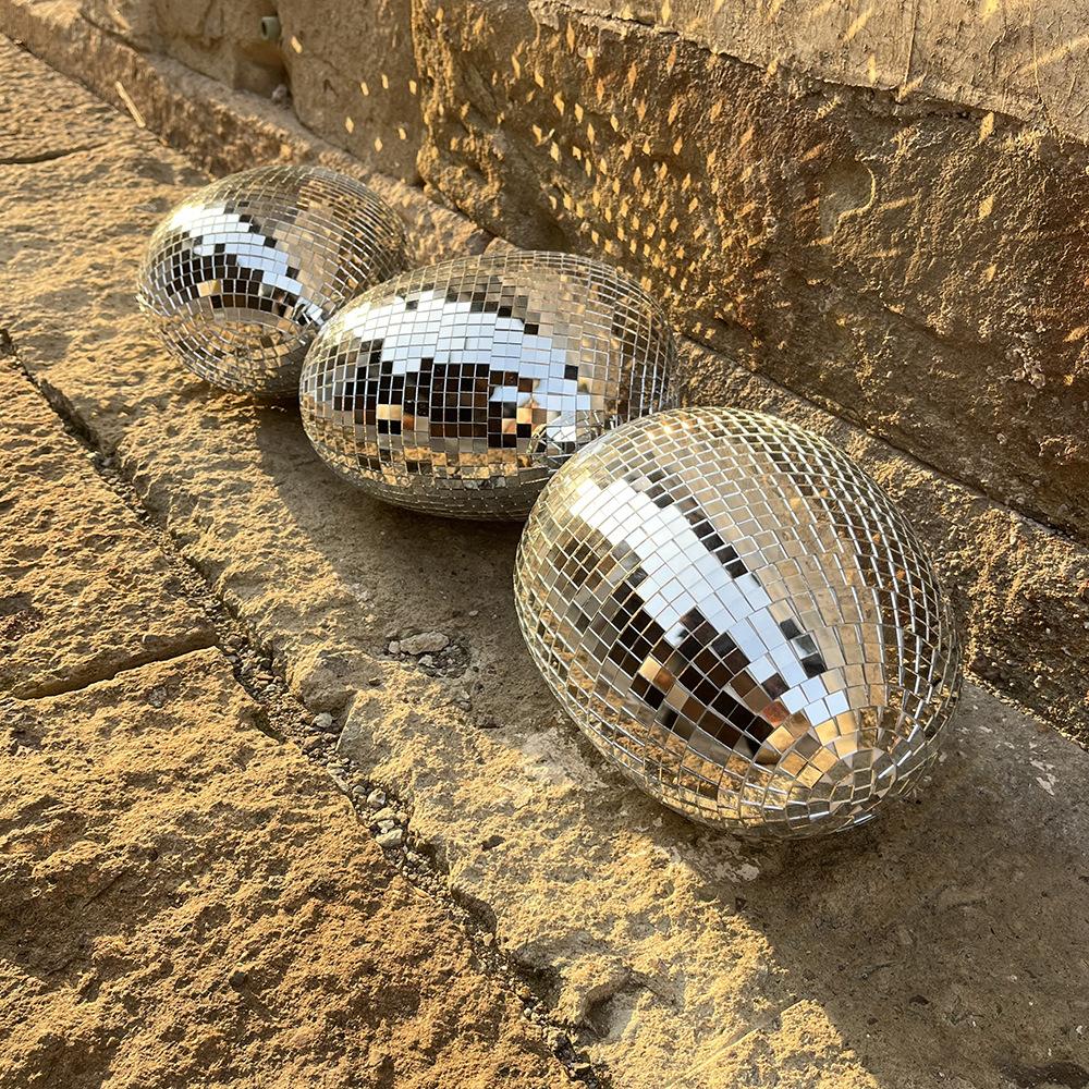 WTEMPO Винтажное зеркало Овальный шар Пасхальное декоративное яйцо Свадьба Лазер Диско Светоотражающий шар Дискотека KTV Реквизит для фотосъемки