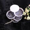 Portable Jewelry Box Travel Jewel Case 4 Layer Rotating Earring Storage Organizer with Mirror White