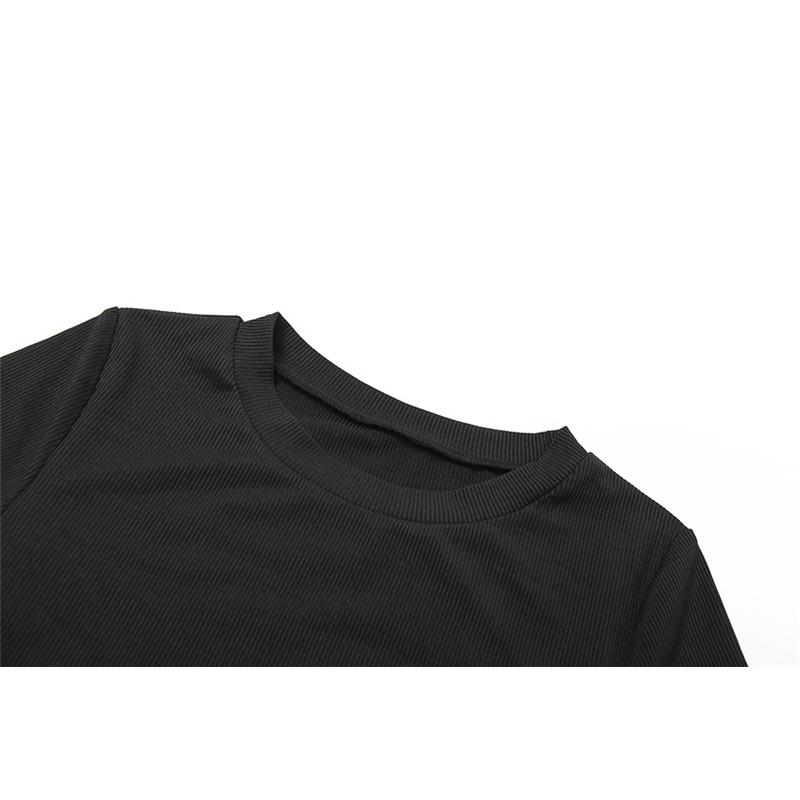 Весенняя сексуальная футболка для похудения с короткими рукавами и высокой талией, узкие повседневные брюки, костюм