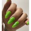 HANDMADE Artificial Nail Green Almond Nail Style Modern Stripe Phototherapy Nails Fake Nails Reusable and Removable Nails