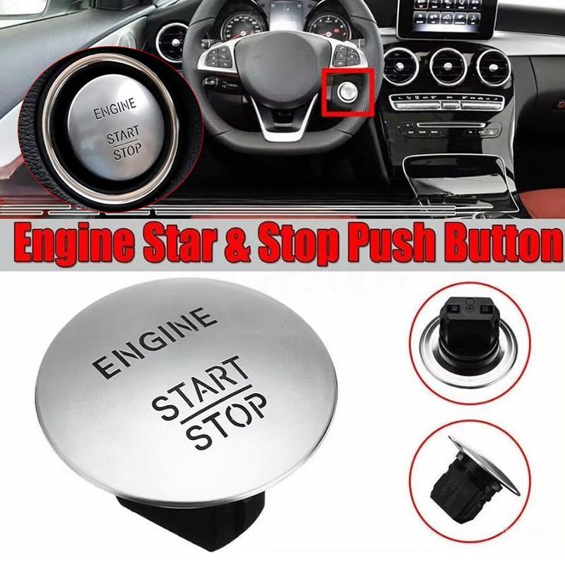 Серебряная кнопка запуска и остановки автомобиля 2215450714 подходит для Mercedes-Benz CL550 E350 GLK350 ML350 S550 и т. д.. Подходит только для автомобилей с функцией бесключевого запуска