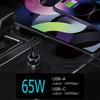 TOTU CC-5 Car Charger 65W Dual Port USB-C + USB-A Fast Charging Cigarette Lighter Adapter