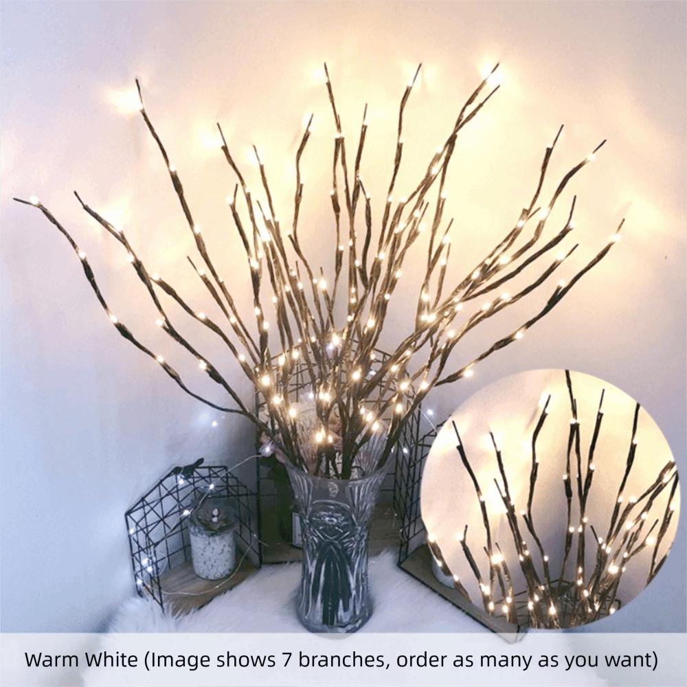 LED Simulated Tree Branch Light Battery Operated 20LEDs Fairy Lights Bendable Willow Branches for Christmas Home Bedroom Decor