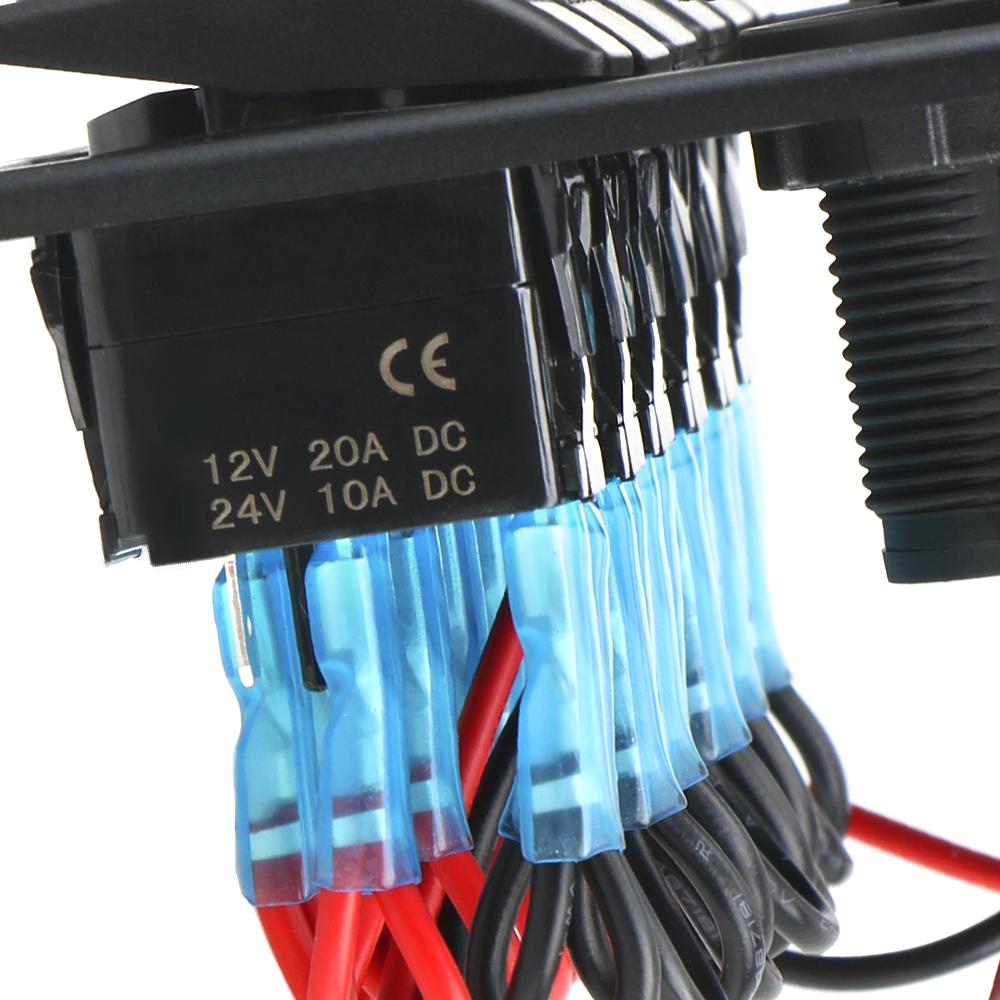 6-клавишная панель кулисного переключателя для морской лодки, автомобиля, внедорожника, грузовика, яхты с цифровым предохранителем напряжения 4.2A, двойной USB-разъем