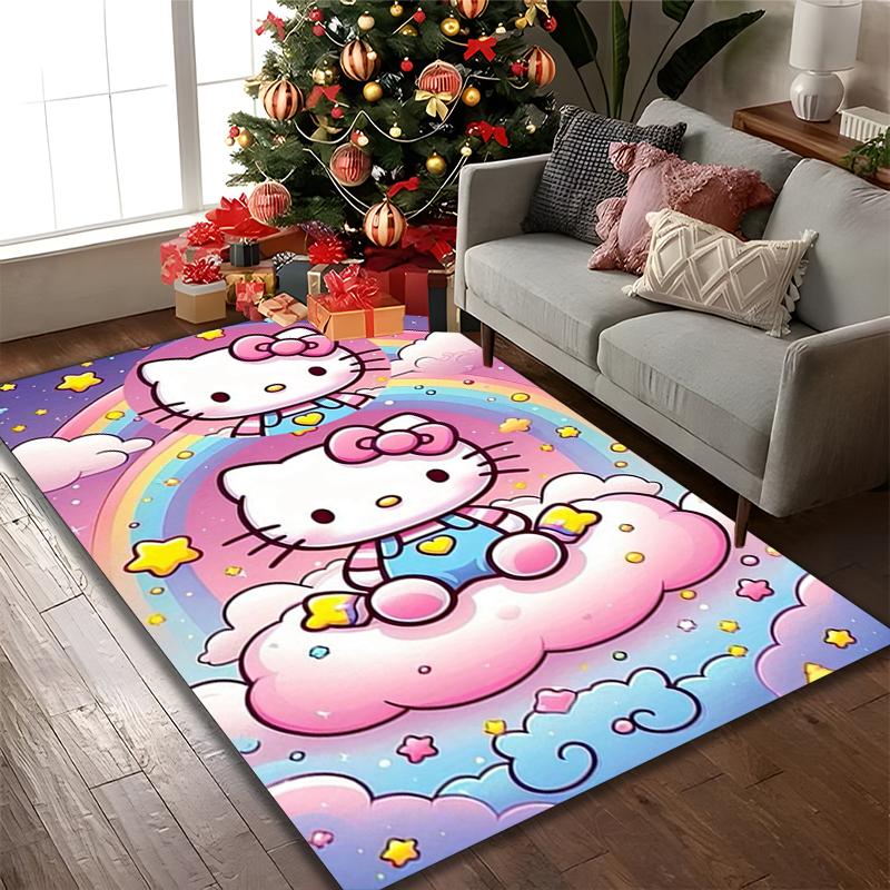 [Hello Kitty Printed Carpet] Durable Home and Office Area Rug, Kitchen Farmhouse Decorative Floor Mat