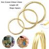 0.6mm,0.8mm,1.0mm 6M Square Copper Wire Half Hard Yellow Brass Wire for Jewelry Beading Craft Work