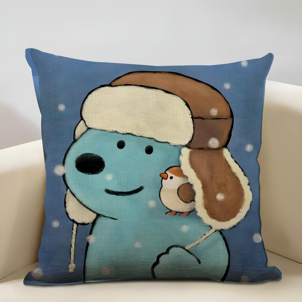 Наволочка «Жизнь щенка» Декор для дома Льняная наволочка для дивана: Приятный к коже и дышащий с невидимой молнией