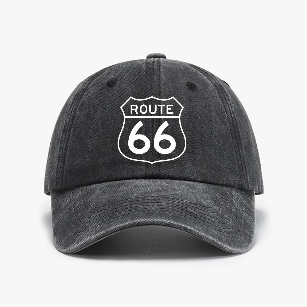 Кепка с изображением знака Route 66 Винтажная Snapback Ковбойские кепки Мерч Повседневная Потертая Выстиранная Кепка с Мерчем Route66 Кепка для гольфа регулируемая