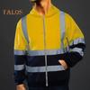 Светоотражающая защитная толстовка с капюшоном, светоотражающие зоны на 360 градусов, высокая видимость, быстросохнущая, с длинными рукавами, ночное пальто для строителей на открытом воздухе ночью