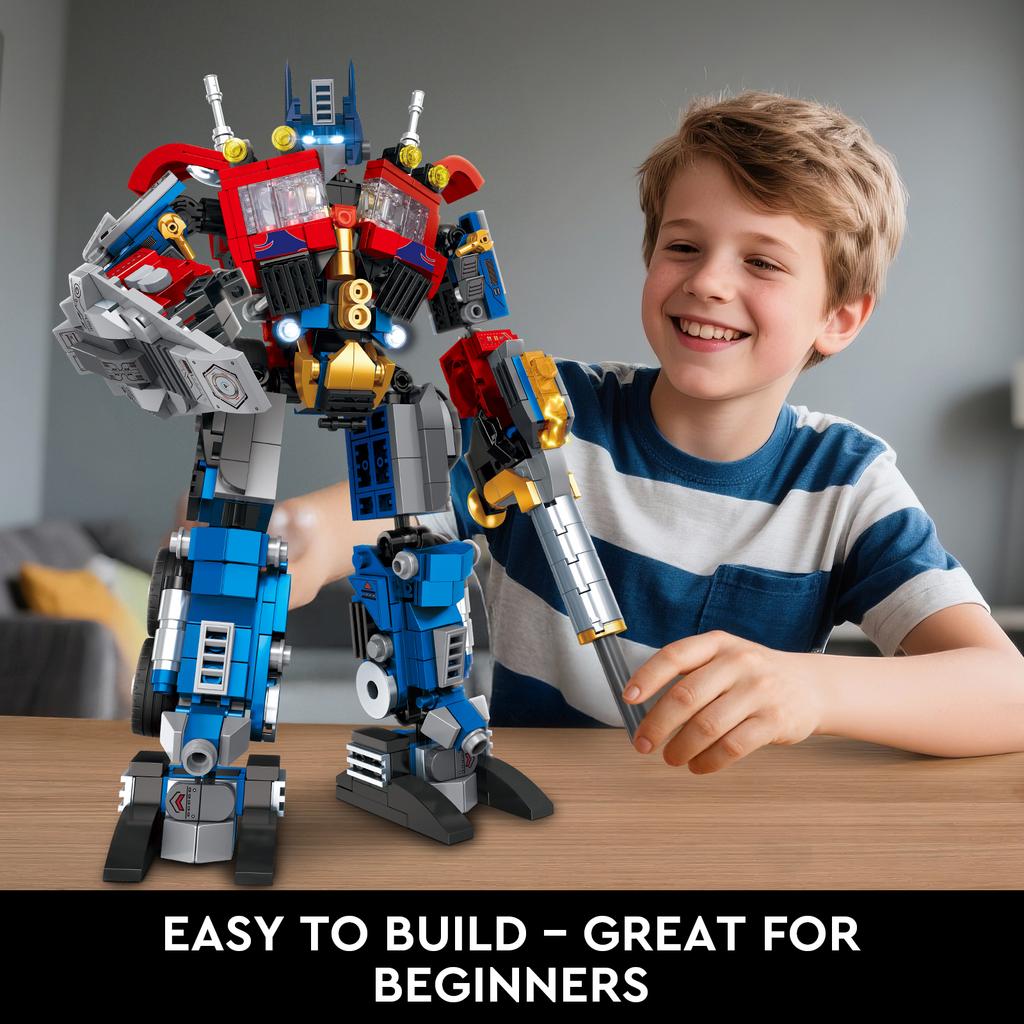 Non-Toxic 769Pcs 8 In 2 Optimus Warrior Building Blocks Children Toys Deformation Robot Vehicle Moc Bricks Models Assembly Toys Gifts Set