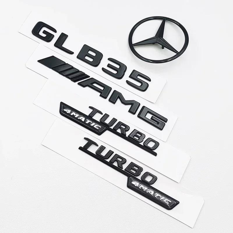 Gloss Black ABS Car Emblem Kit GLB35 AMG Turbo 4matic Letter Rear Star Sticker For Mercedes Benz GLB35 AMG X247 Accessories