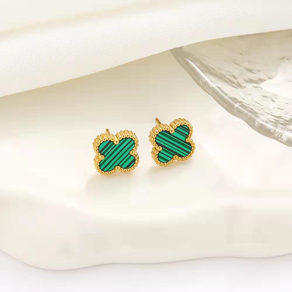 Высококачественные серьги с четырехлистным клевером, легкие роскошные модные индивидуальные серьги 18 карат, не теряют цвет