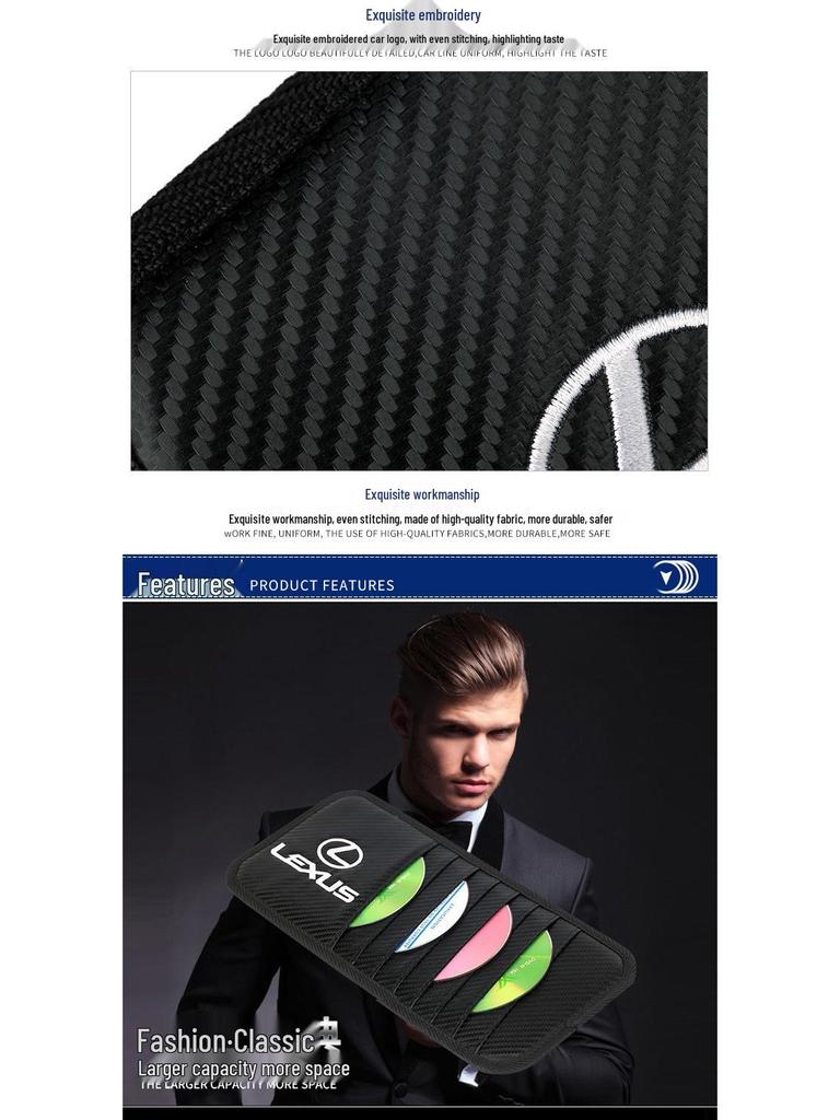 Carbon Fiber Car Sun Visor CD Holder for BRABUS - DIY Storage & Decoration Accessory